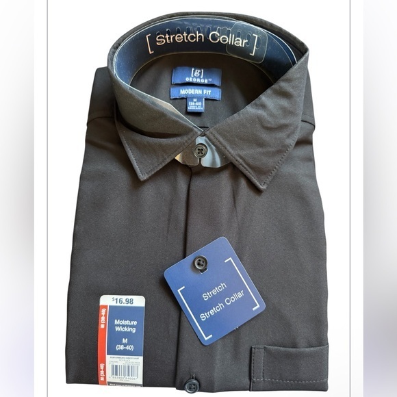 Other - Men’s Black Stretch Moisture Wicking Performance Dress Shirt Size M